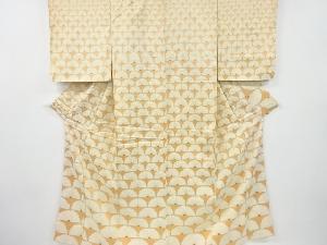 菊青海波模様付け下げ小紋着物